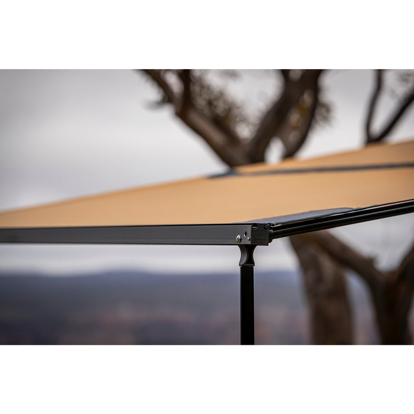 ARB Awning Black Aluminum Hardcase 2500X2500mm With Light Kit